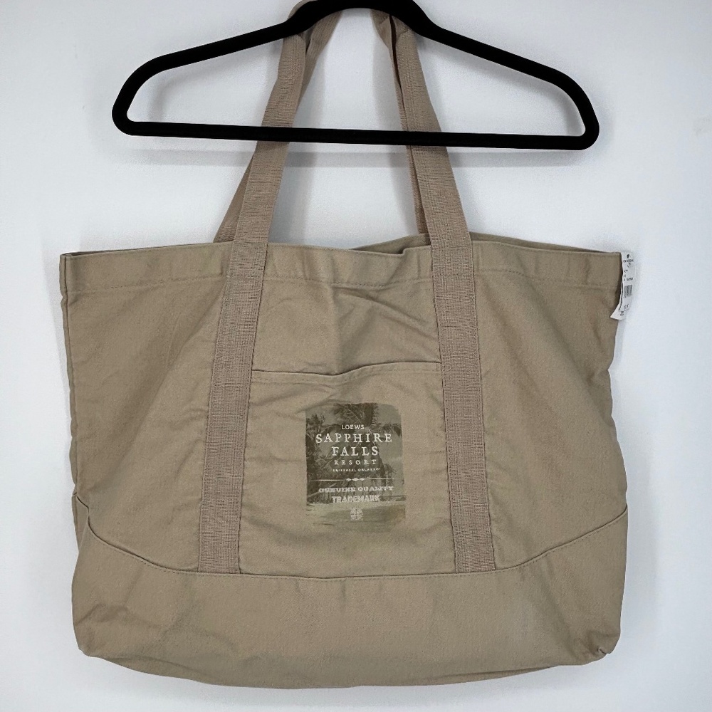 Universal Studios Sapphire Falls Resort Large Canvas Tote Bag Beige Orlando